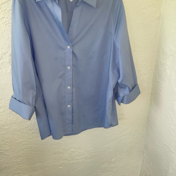 Foxcroft Non Iron Stretch XXL Light Blue Women's Button-Up Shirt - Picture 5 of 6